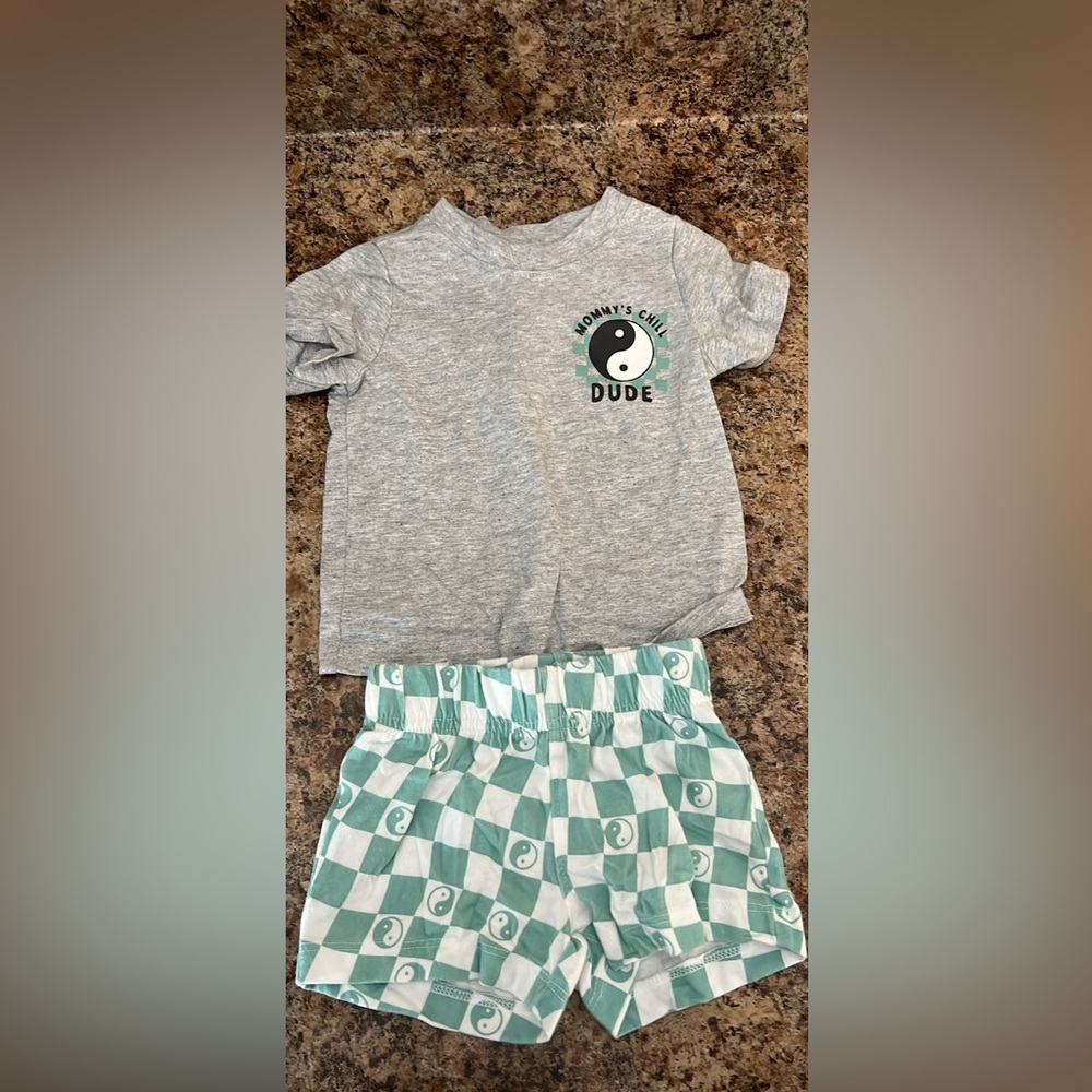 4 piece/ 2 outfit bundle Garanimals Gray and Green outfits 3-6 months
